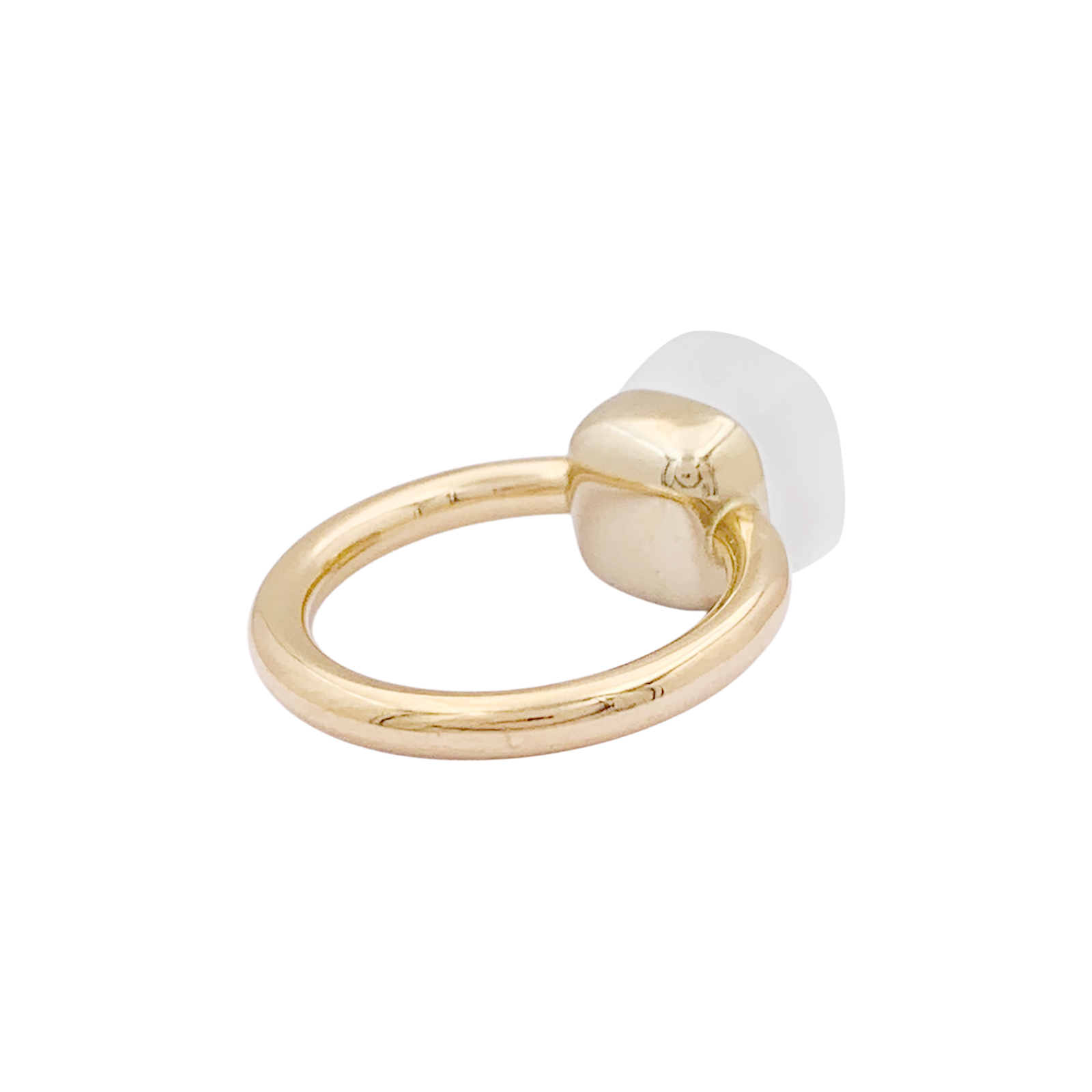Pomellato ring, "Nudo Gelé", two golds, white topaz.