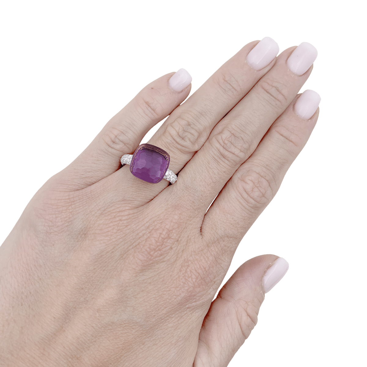 Bague Pomellato, "Nudo Maxi", améthyste, diamants, deux ors. - Maison Eloe