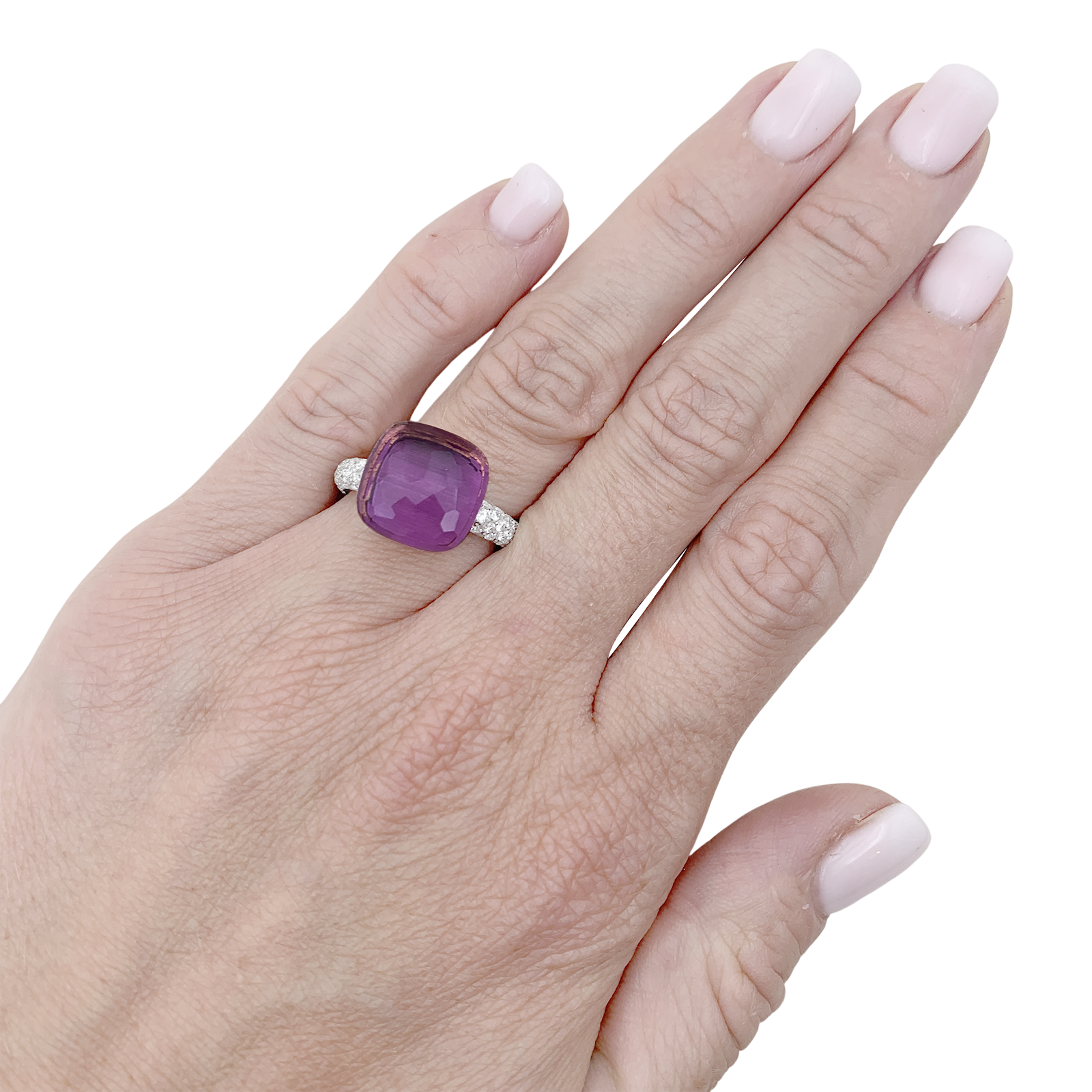 Bague Pomellato, "Nudo Maxi", améthyste, diamants, deux ors.