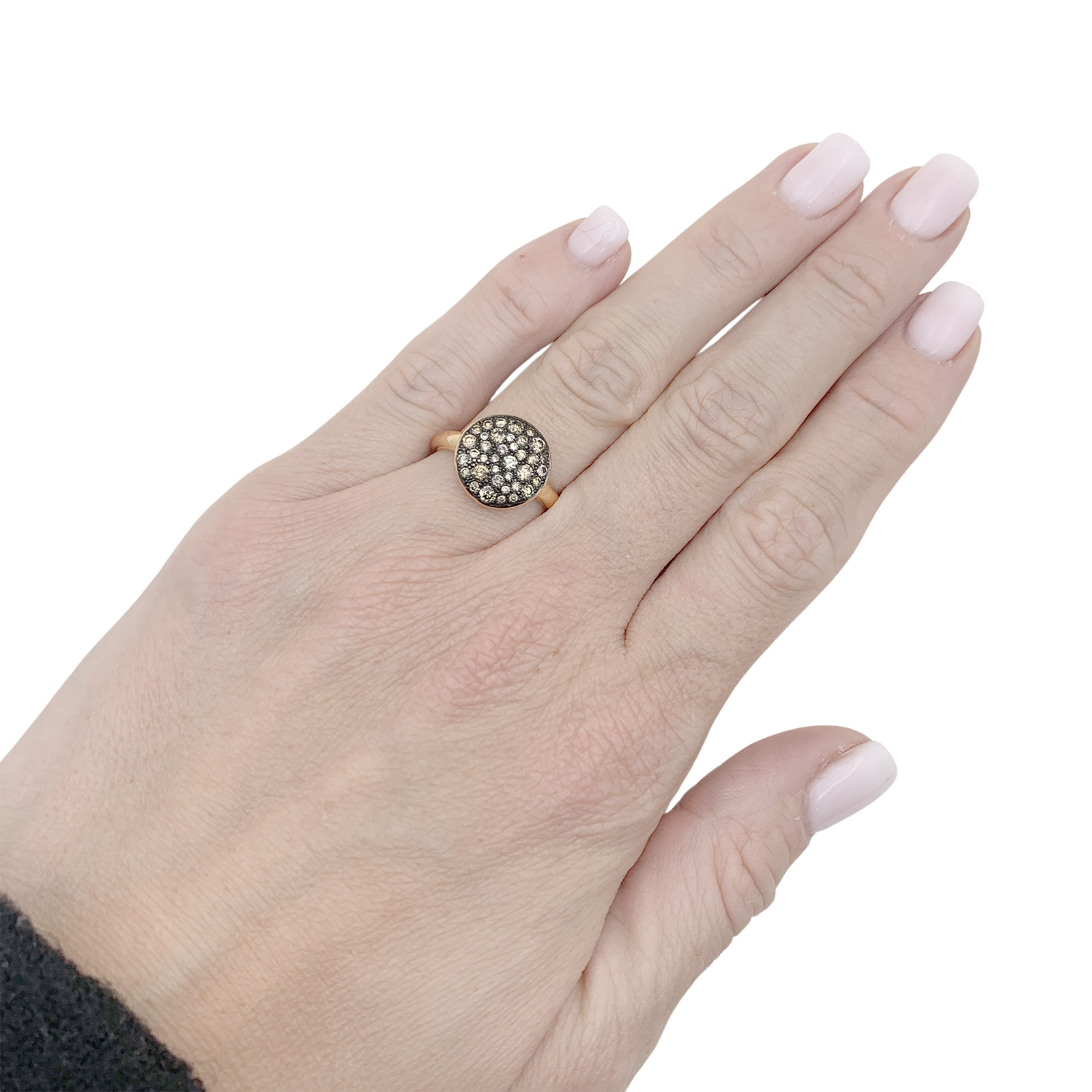 Pomellato "Sabbia" ring in gold and brown diamonds.