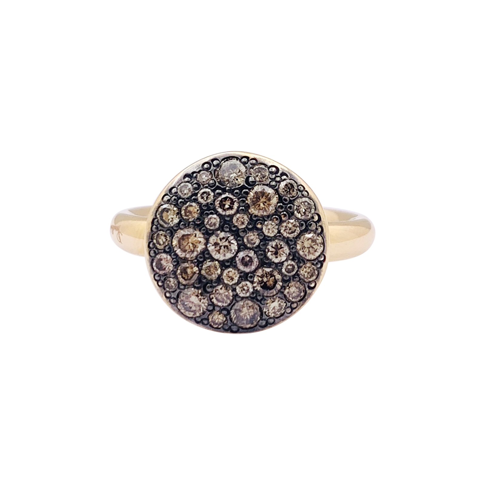 Bague Pomellato "Sabbia" or, diamants bruns.