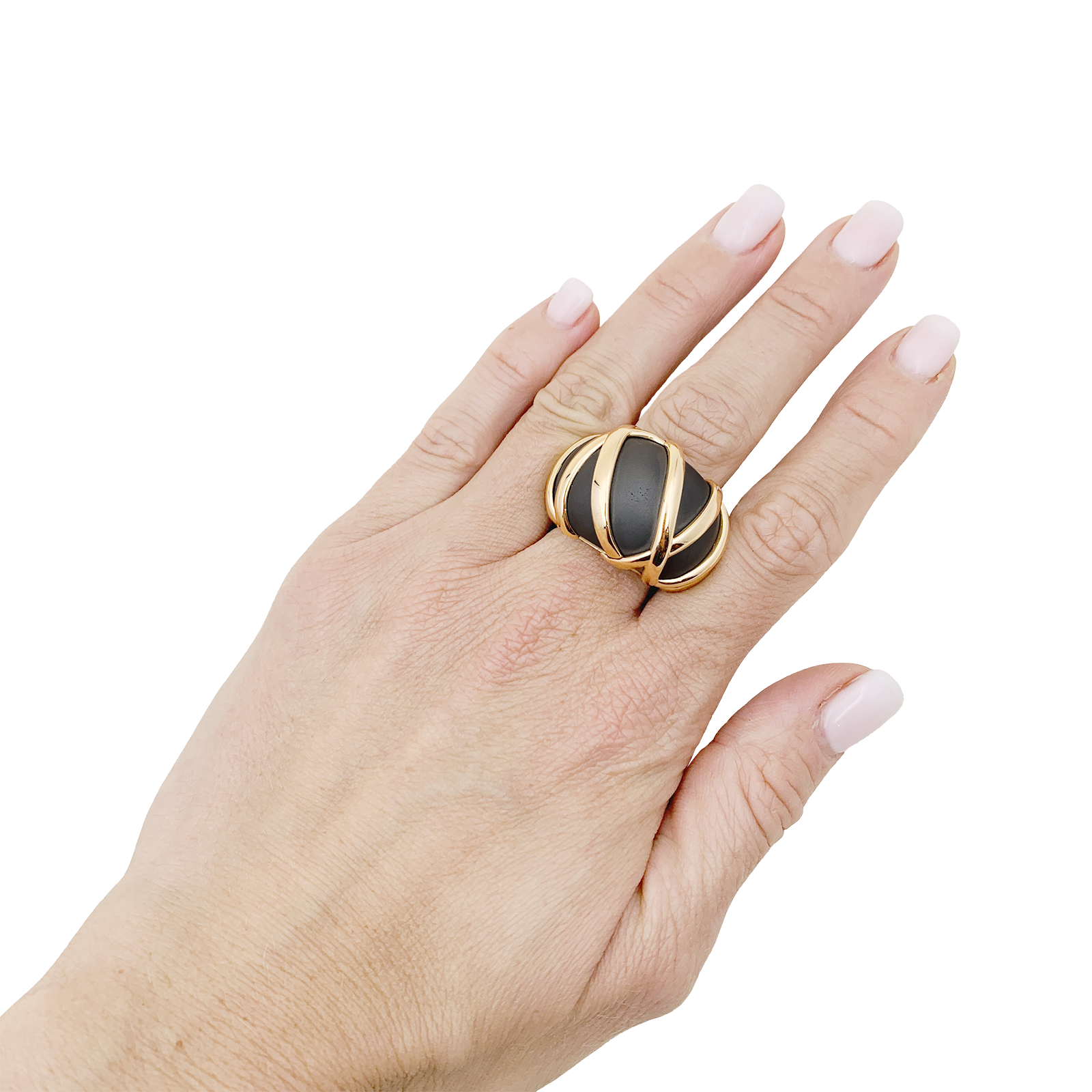 Pomellato "Titanio" ring in pink gold, titanium.