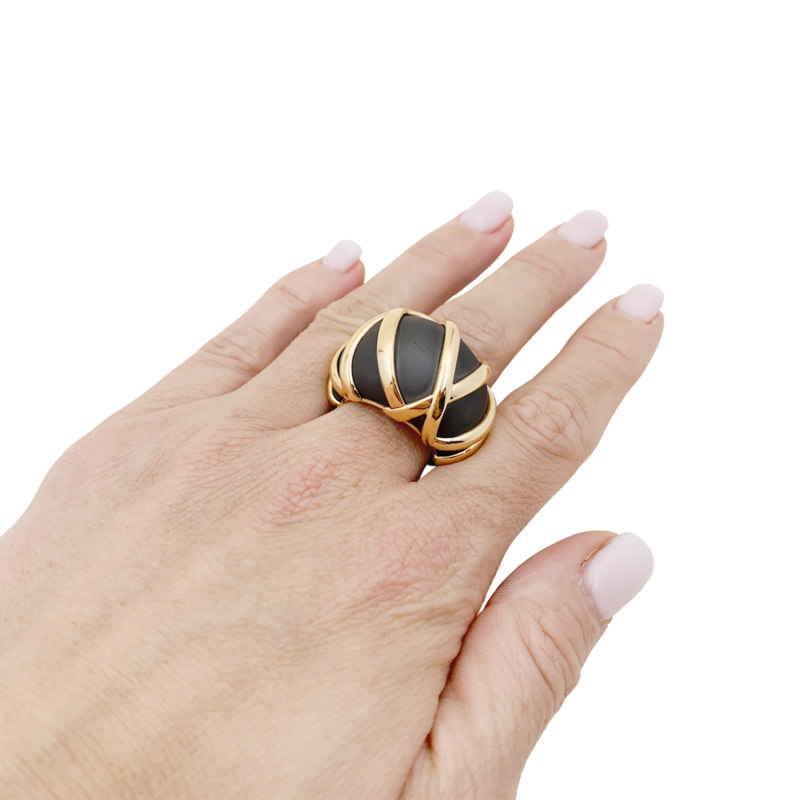 Pomellato "Titanio" ring in pink gold, titanium.