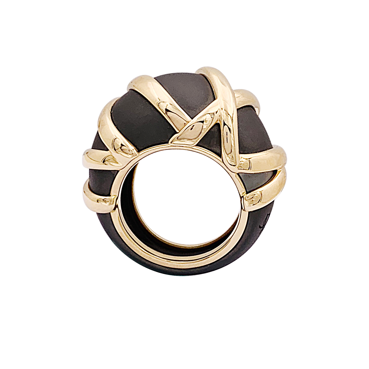 Pomellato "Titanio" ring in pink gold, titanium.