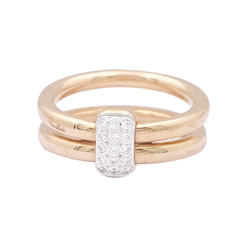 Bague Pomellato, "Together", or rose, diamants.