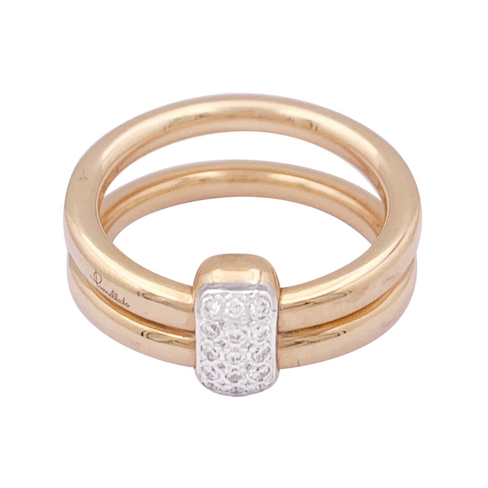 Bague Pomellato, "Together", or rose, diamants.