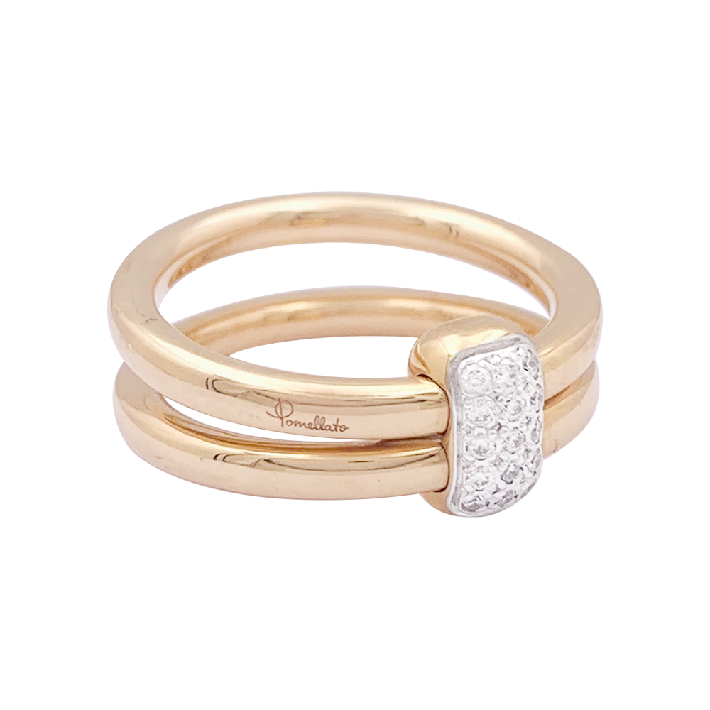 Pomellato ring, "Together", pink gold, diamonds.