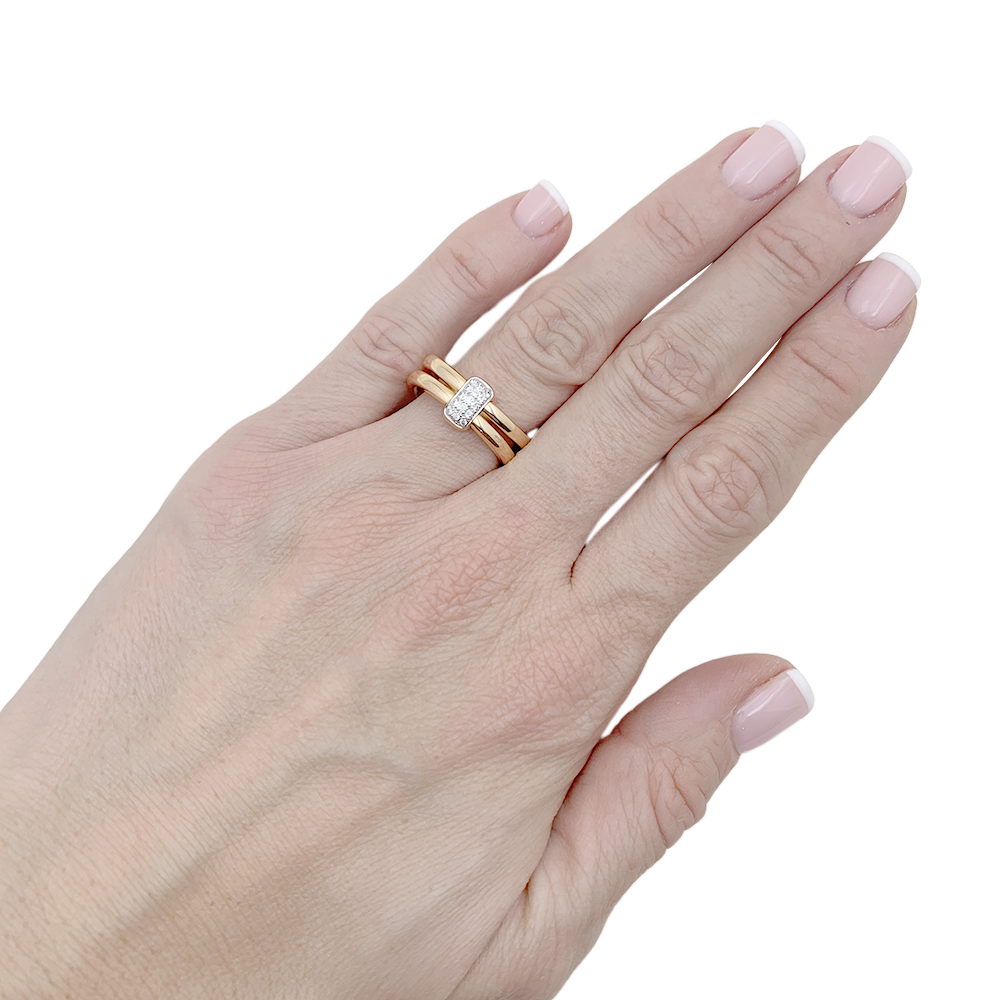 Pomellato ring, "Together", pink gold, diamonds.