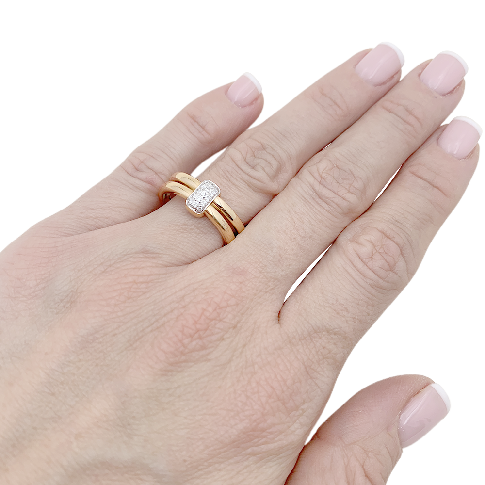 Pomellato ring, "Together", pink gold, diamonds.