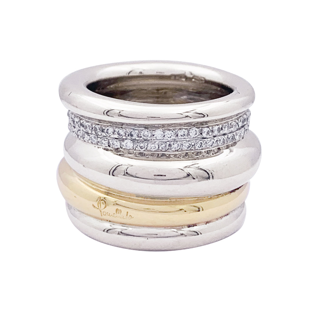Bague Pomellato, "Tubolare", deux ors et diamants.