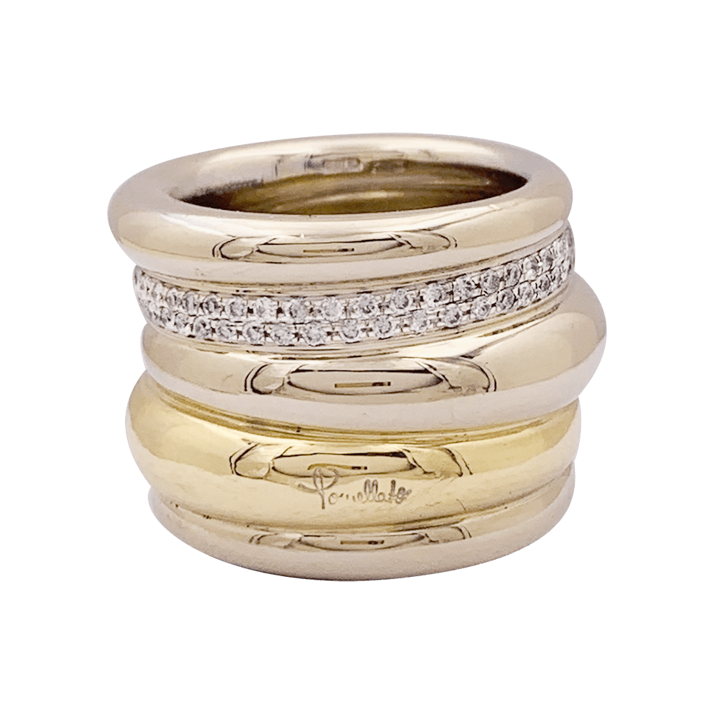 Bague Pomellato, "Tubolare", deux ors et diamants. - Maison Eloe
