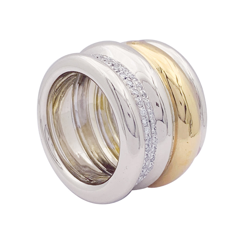 Bague Pomellato, "Tubolare", deux ors et diamants.
