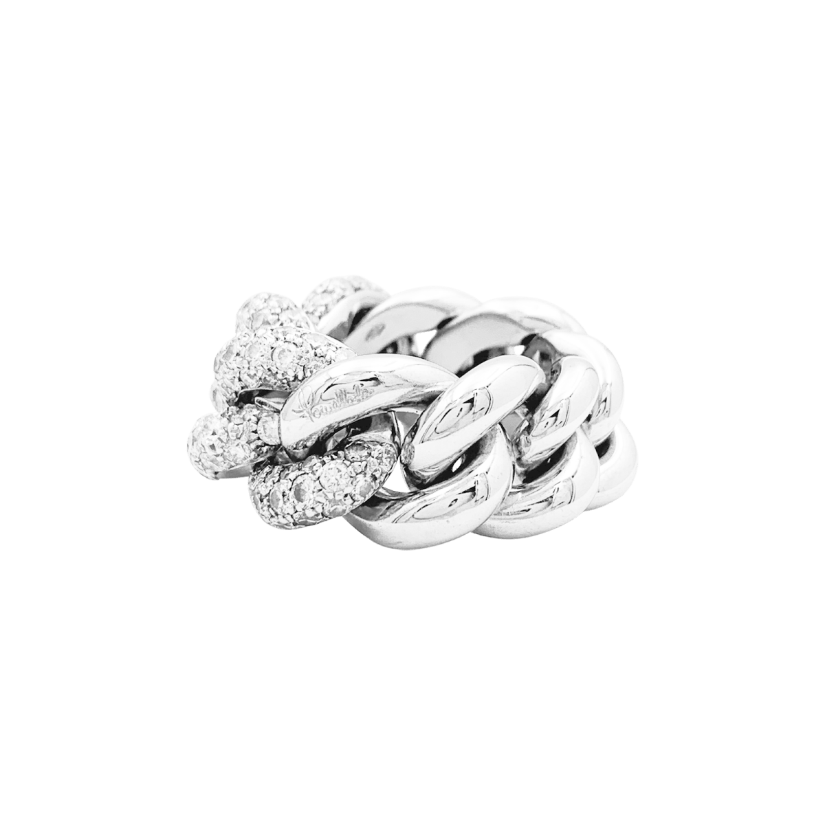 Bague Pomellato "Catene", or blanc et diamants. - Maison Eloe