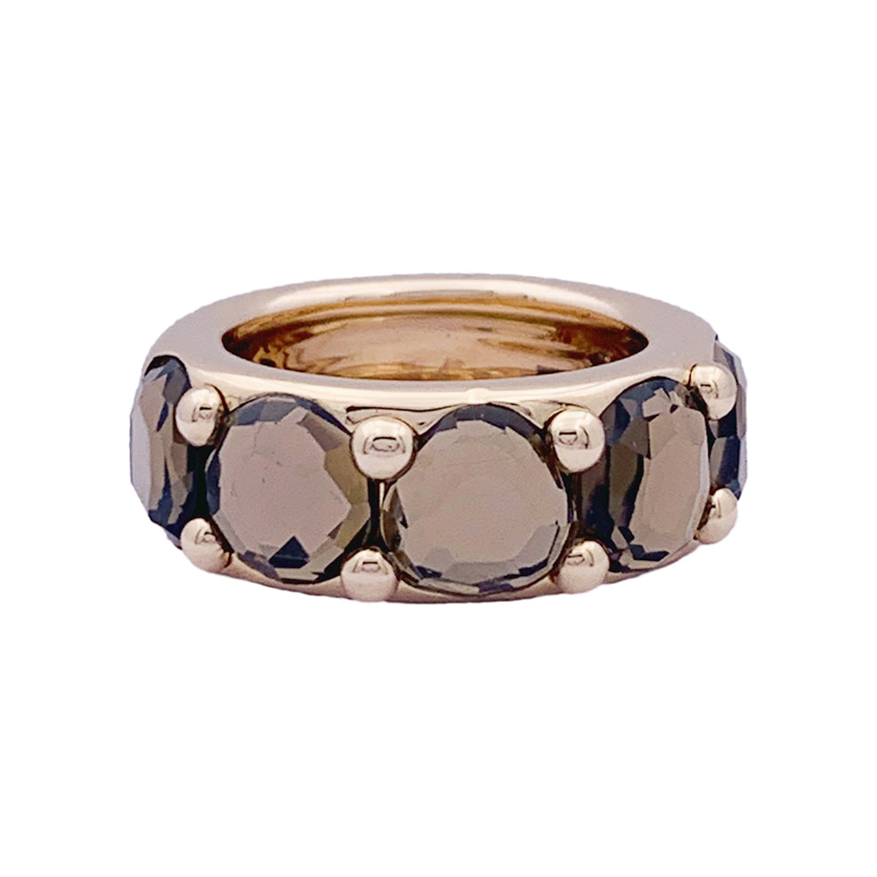 Bague Pomellato, "Narciso", or rose, quartz fumé.