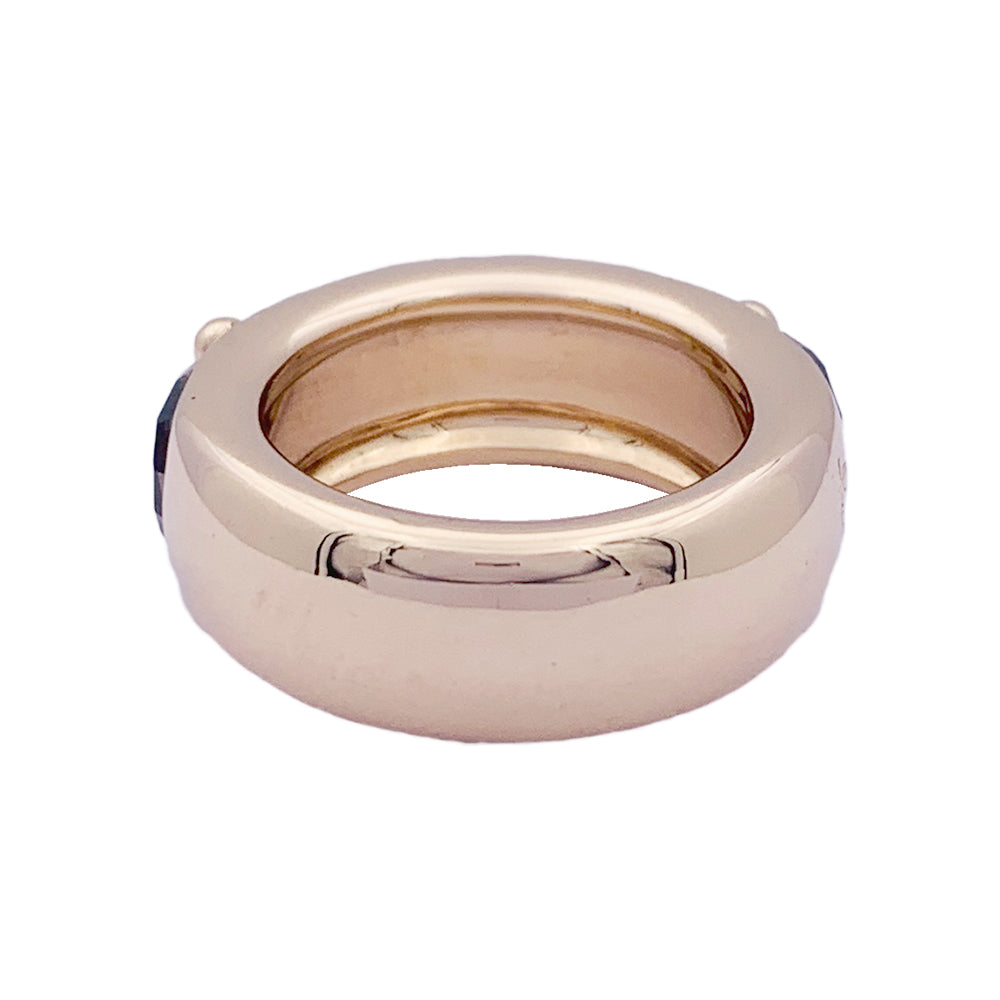 Pomellato ring, "Narciso", pink gold, smoky quartz.