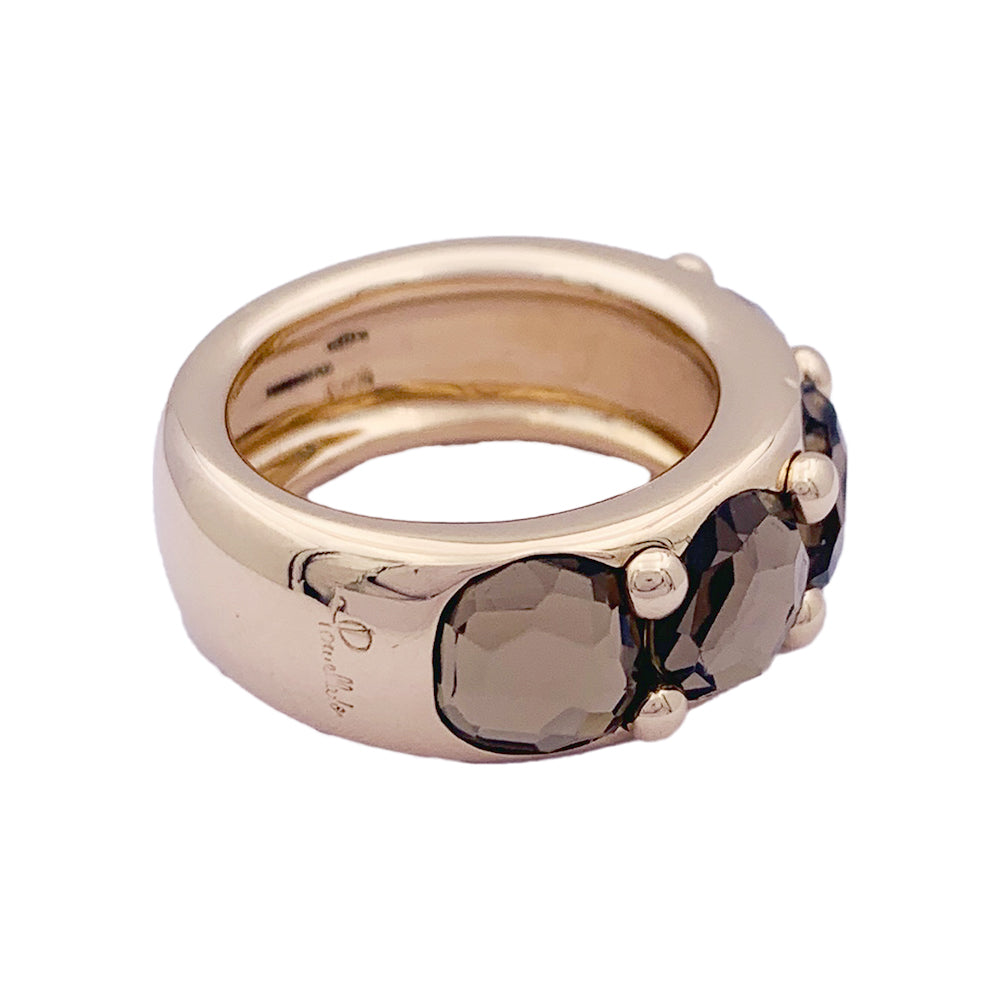 Pomellato ring, "Narciso", pink gold, smoky quartz.