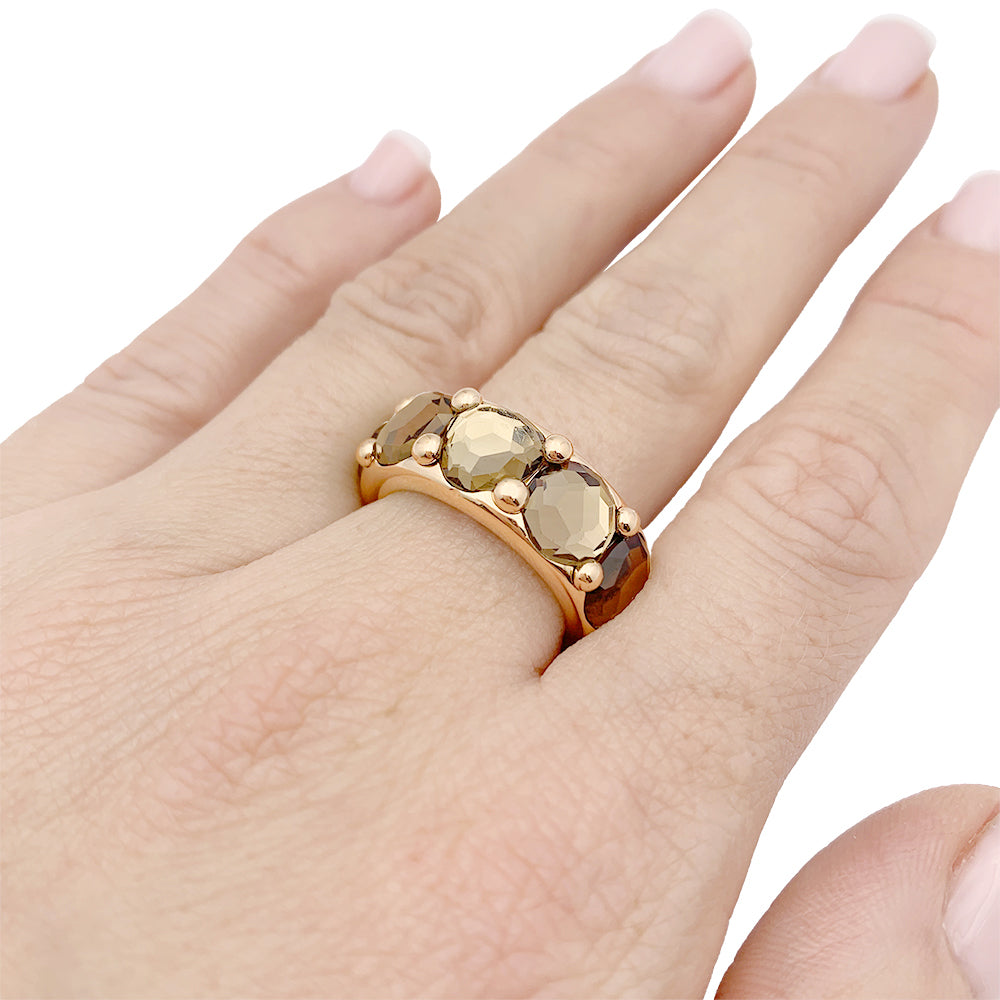 Pomellato ring, "Narciso", pink gold, smoky quartz.
