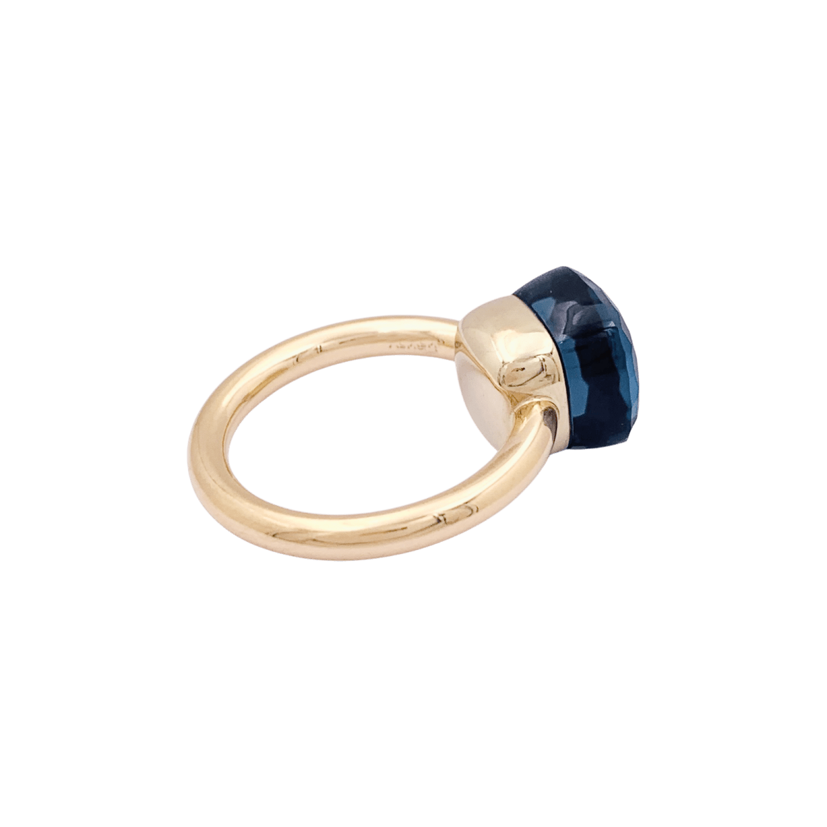 Bague Pomellato, « Nudo Classic», or blanc, or rose, topaze blue London. - Maison Eloe