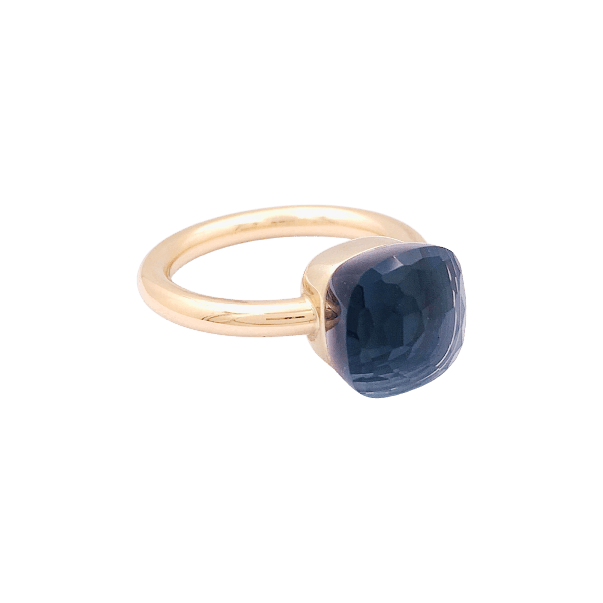 Bague Pomellato, « Nudo Classic», or blanc, or rose, topaze blue London. - Maison Eloe