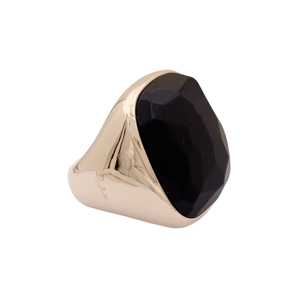 Bague Pomellato "Victoria", or rose, jais. - Maison Eloe