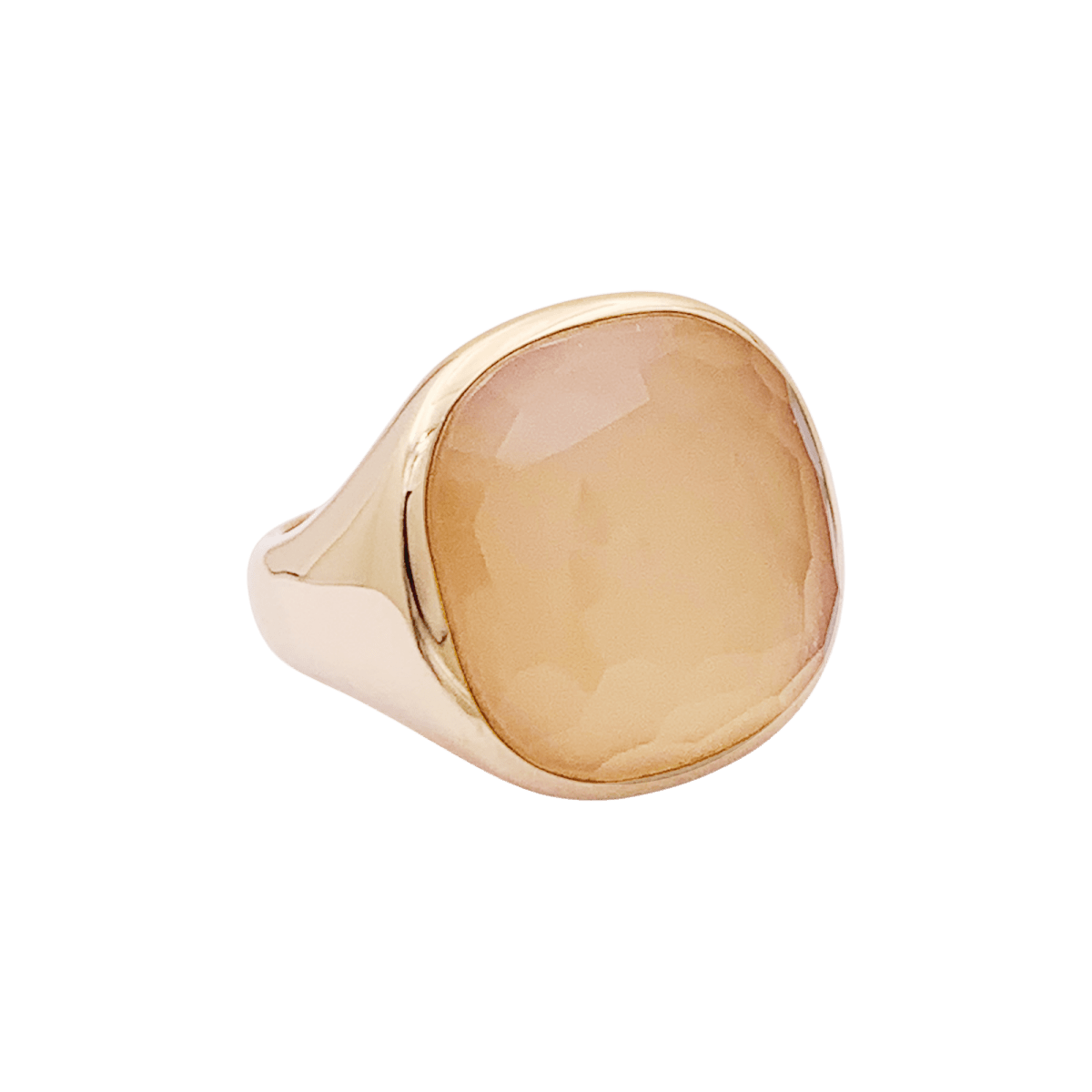Bague Pomellato "Cipria" en or rose et quartz rose. - Maison Eloe