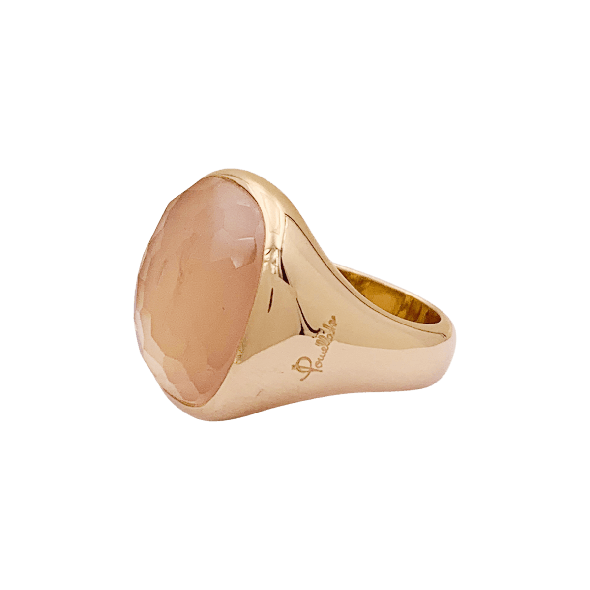 Bague Pomellato "Cipria" en or rose et quartz rose. - Maison Eloe