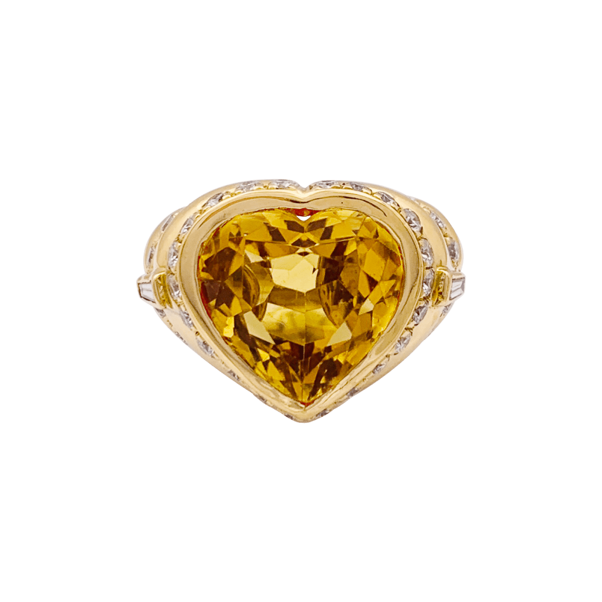 Bague Repossi "Coeur" or jaune, diamants, citrine. - Maison Eloe