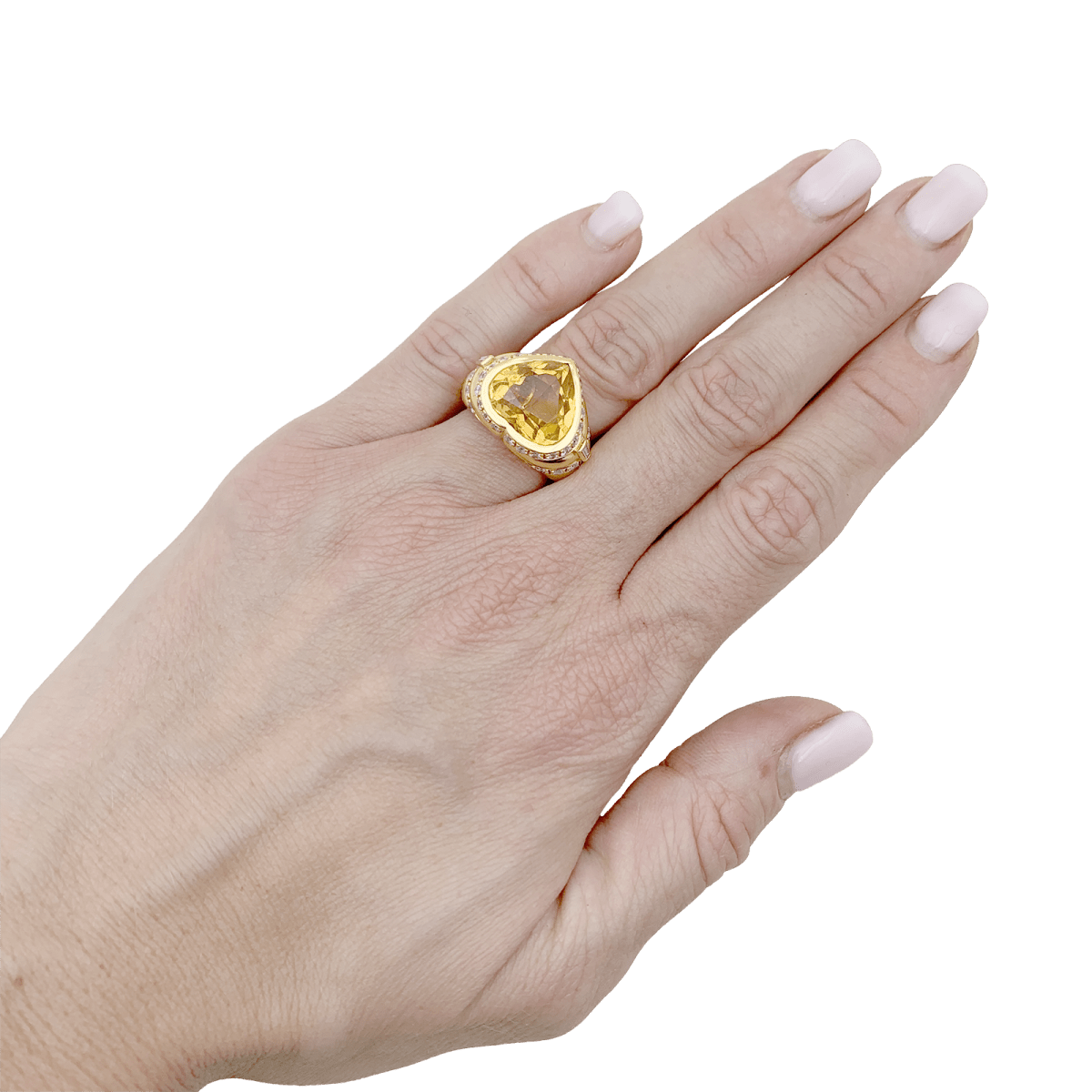 Bague Repossi "Coeur" or jaune, diamants, citrine. - Maison Eloe