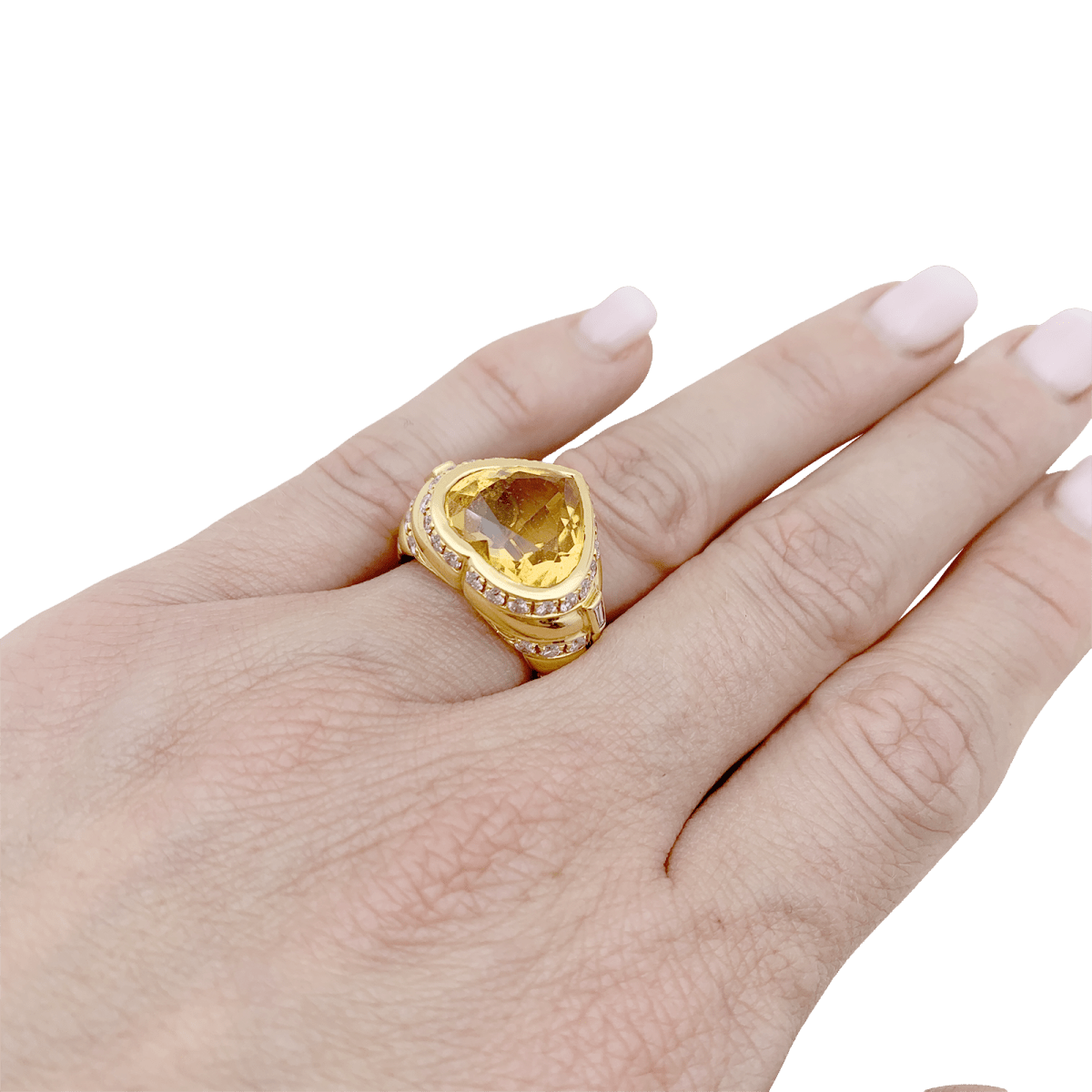 Bague Repossi "Coeur" or jaune, diamants, citrine. - Maison Eloe