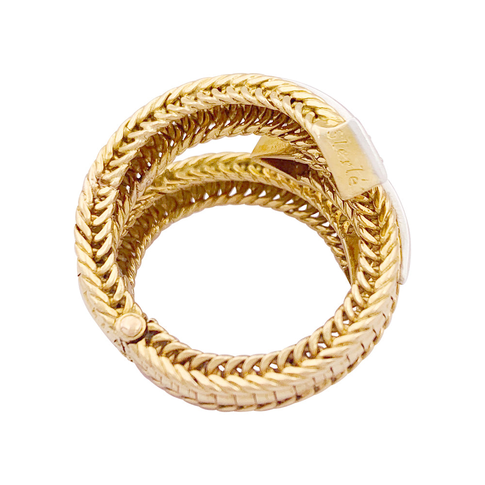 Sterlé ring in yellow gold, platinum, diamonds.