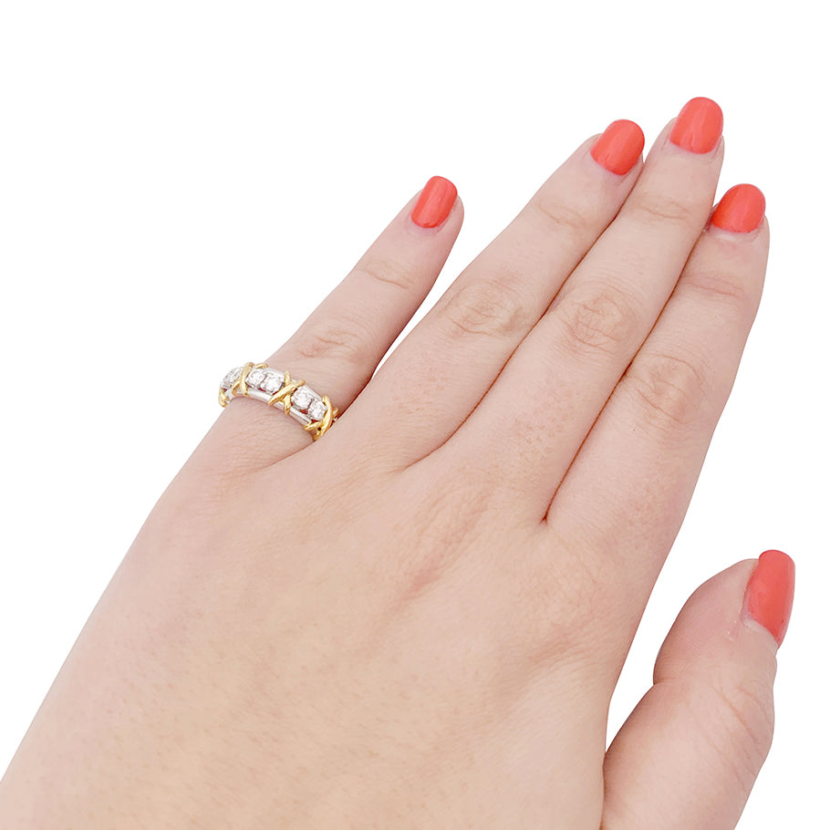 Tiffany & Co. "Sixteen Stones Jean Schlumberger" ring in yellow gold, platinum, and diamonds.