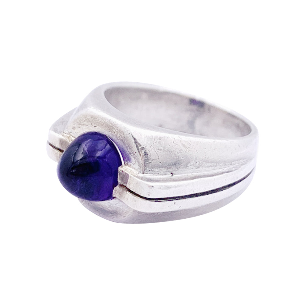 Bague attribuée à Boivin, argent et améthyste