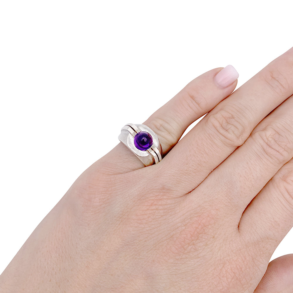 Bague attribuée à Boivin, argent et améthyste
