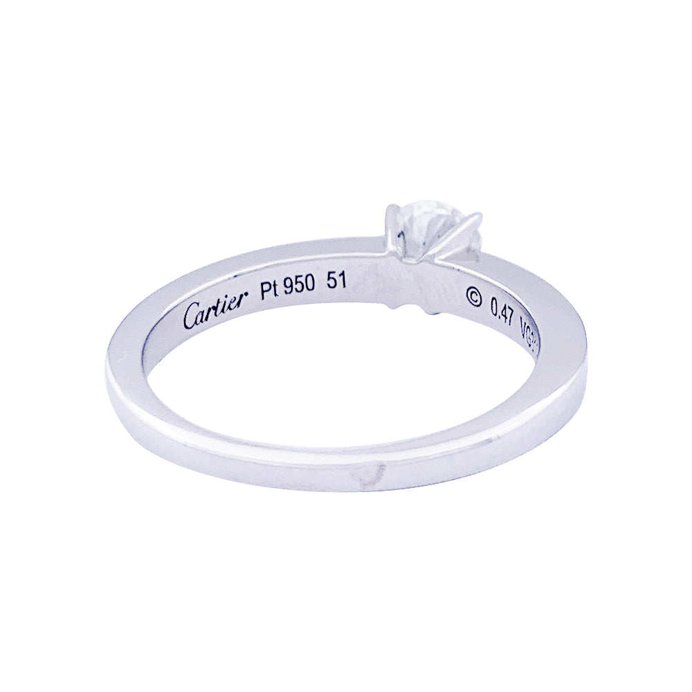 Bague solitaire Cartier "Déclaration" platine, diamant.