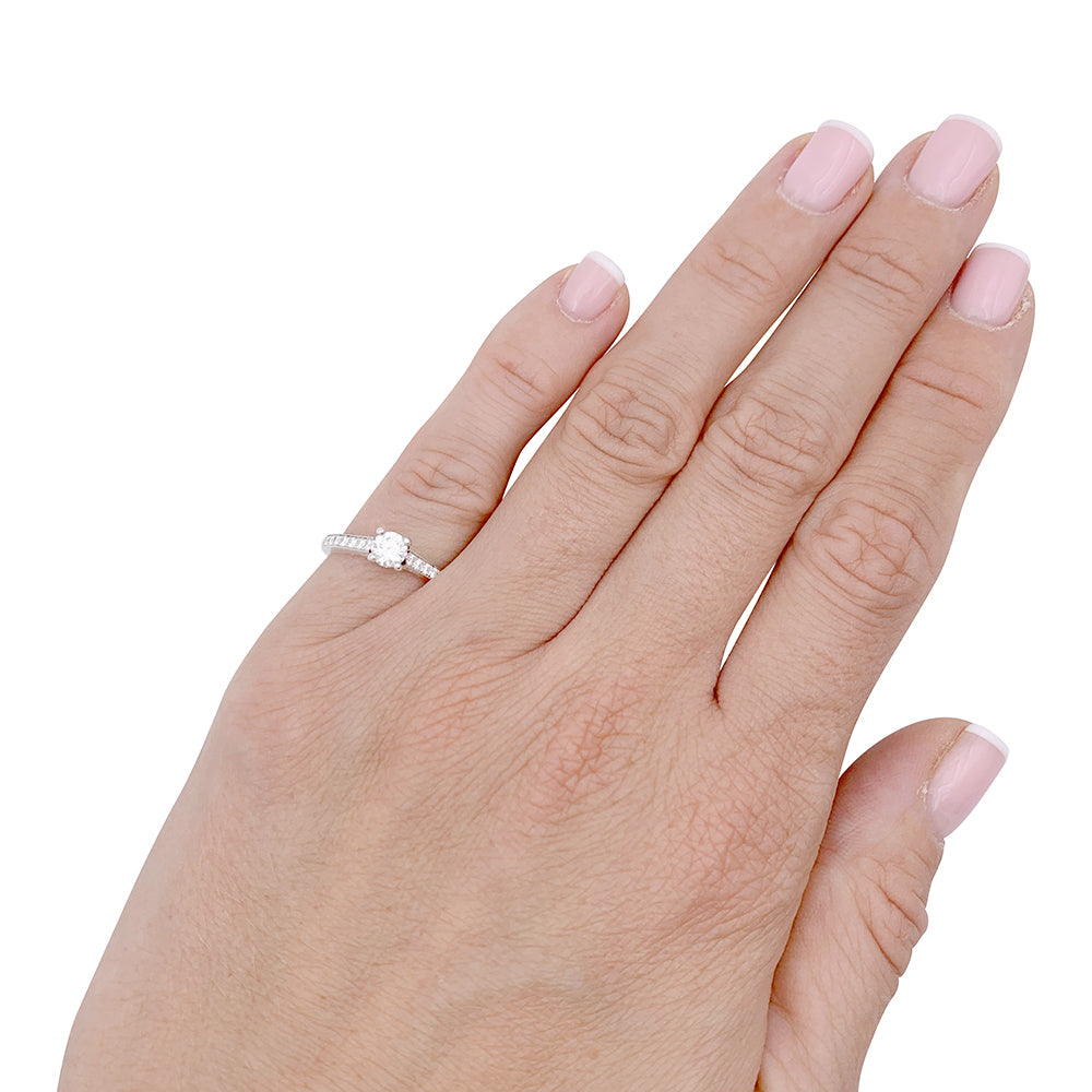 Piaget solitaire ring, "Limelight", platinum, diamonds.
