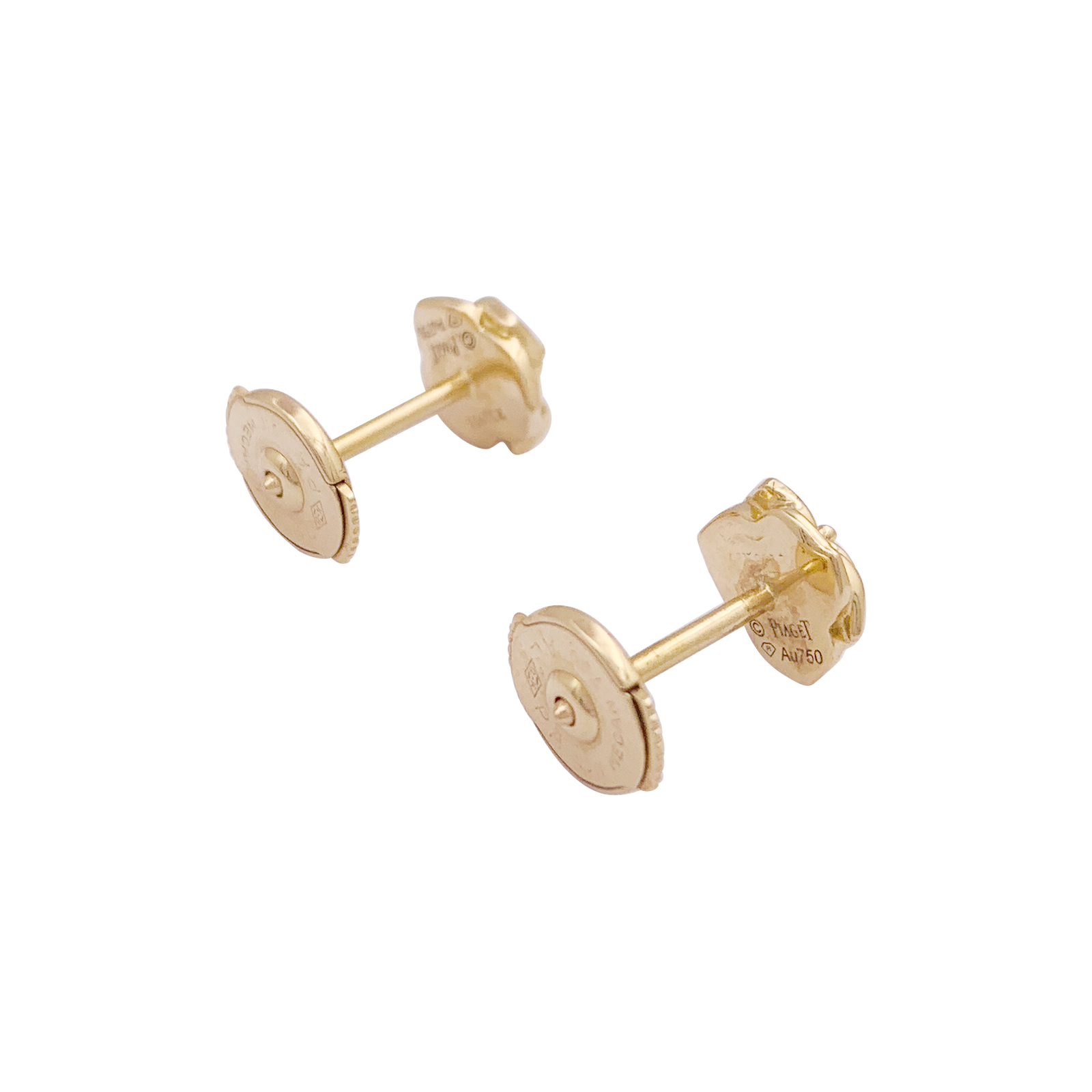Boucles d'oreilles, "Rose Piaget", or jaune, diamants.