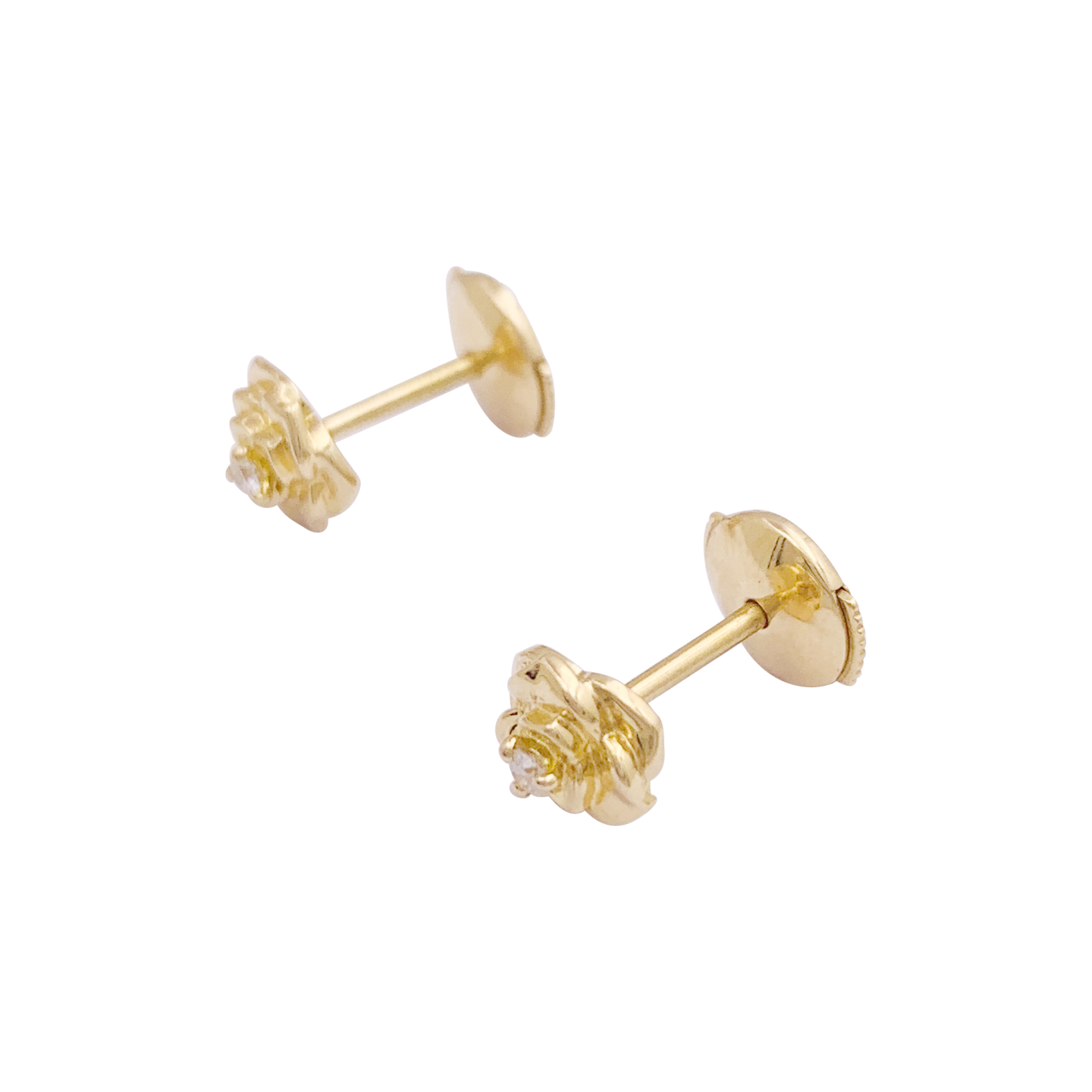 Earrings, "Rose Piaget", yellow gold, diamonds.