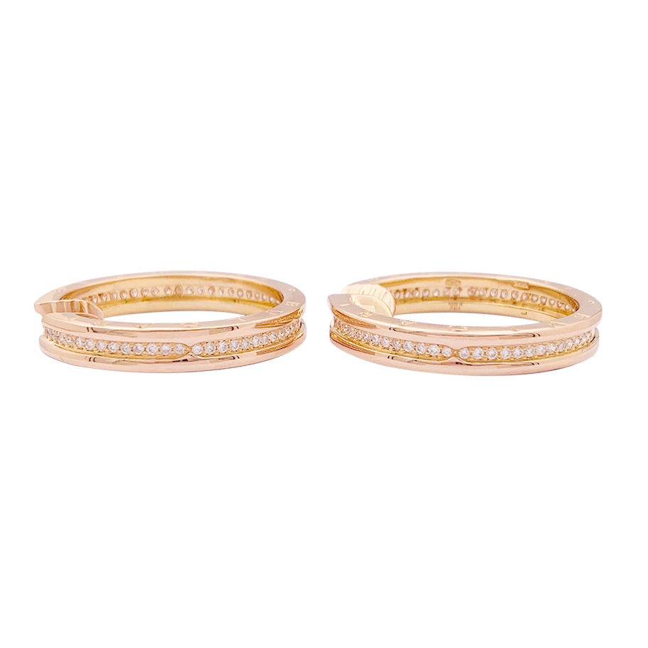 Bulgari earrings, "Bulgari-Bulgari", pink gold, diamonds.