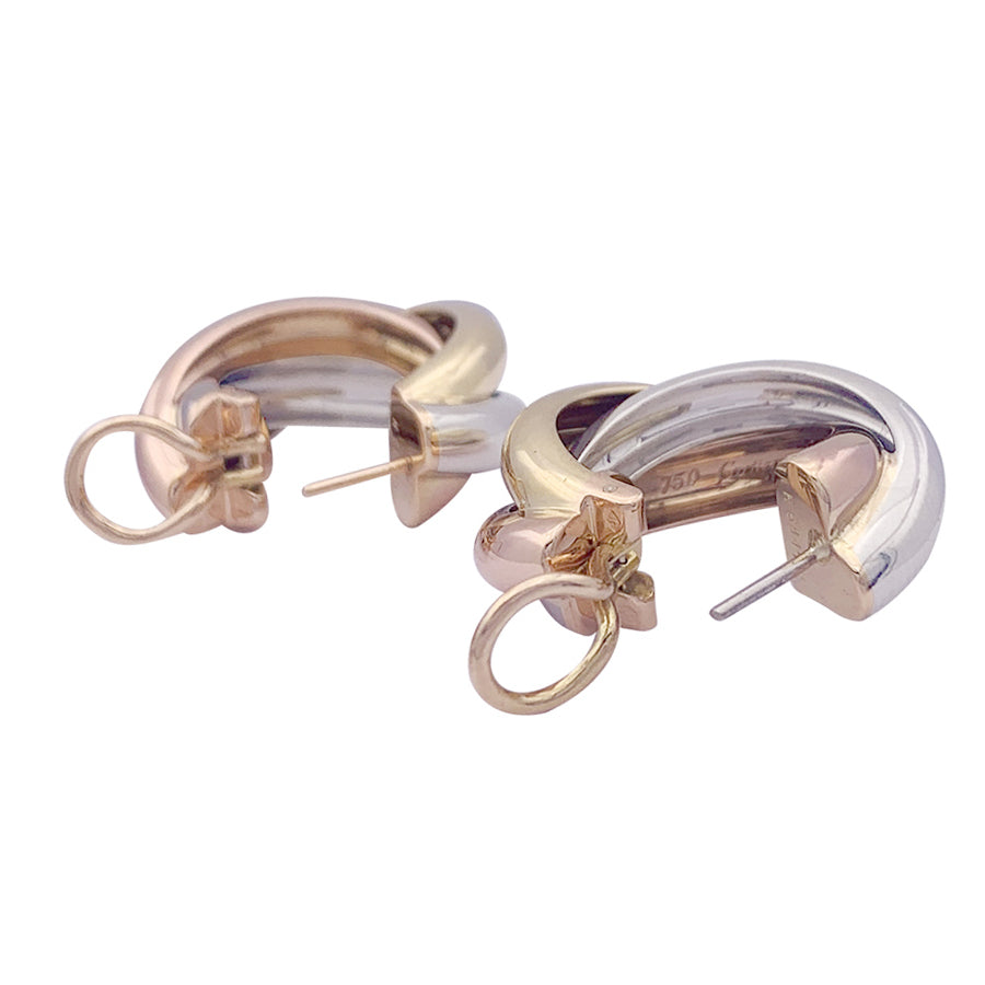 Cartier "Trinity" earrings in three golds.