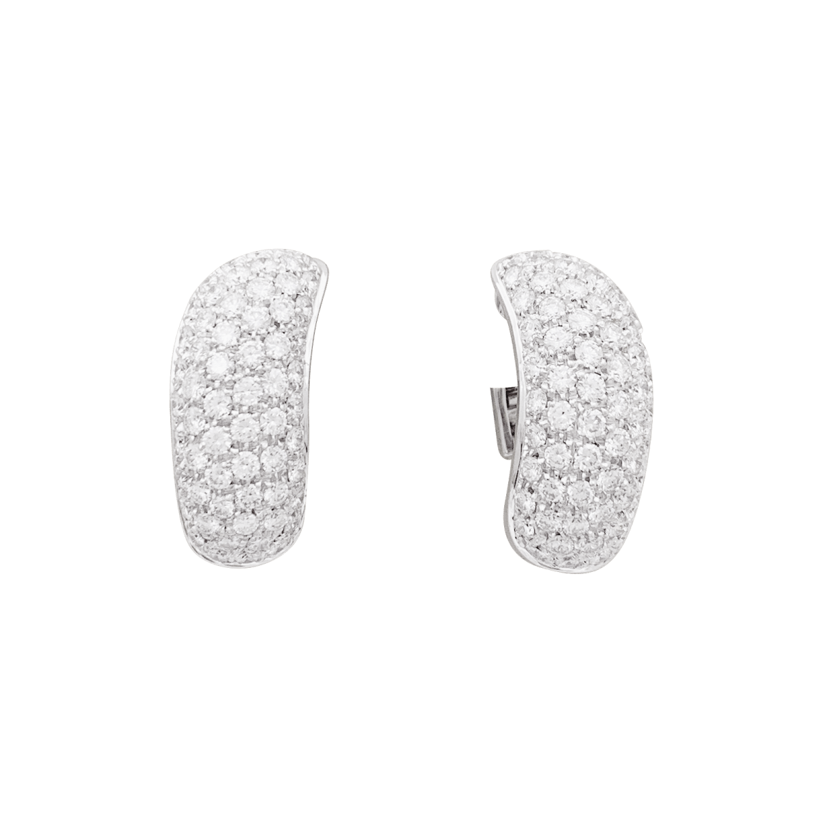 Boucles d'oreilles Chaumet, "Hommage à Venise", or blanc, diamants. - Maison Eloe