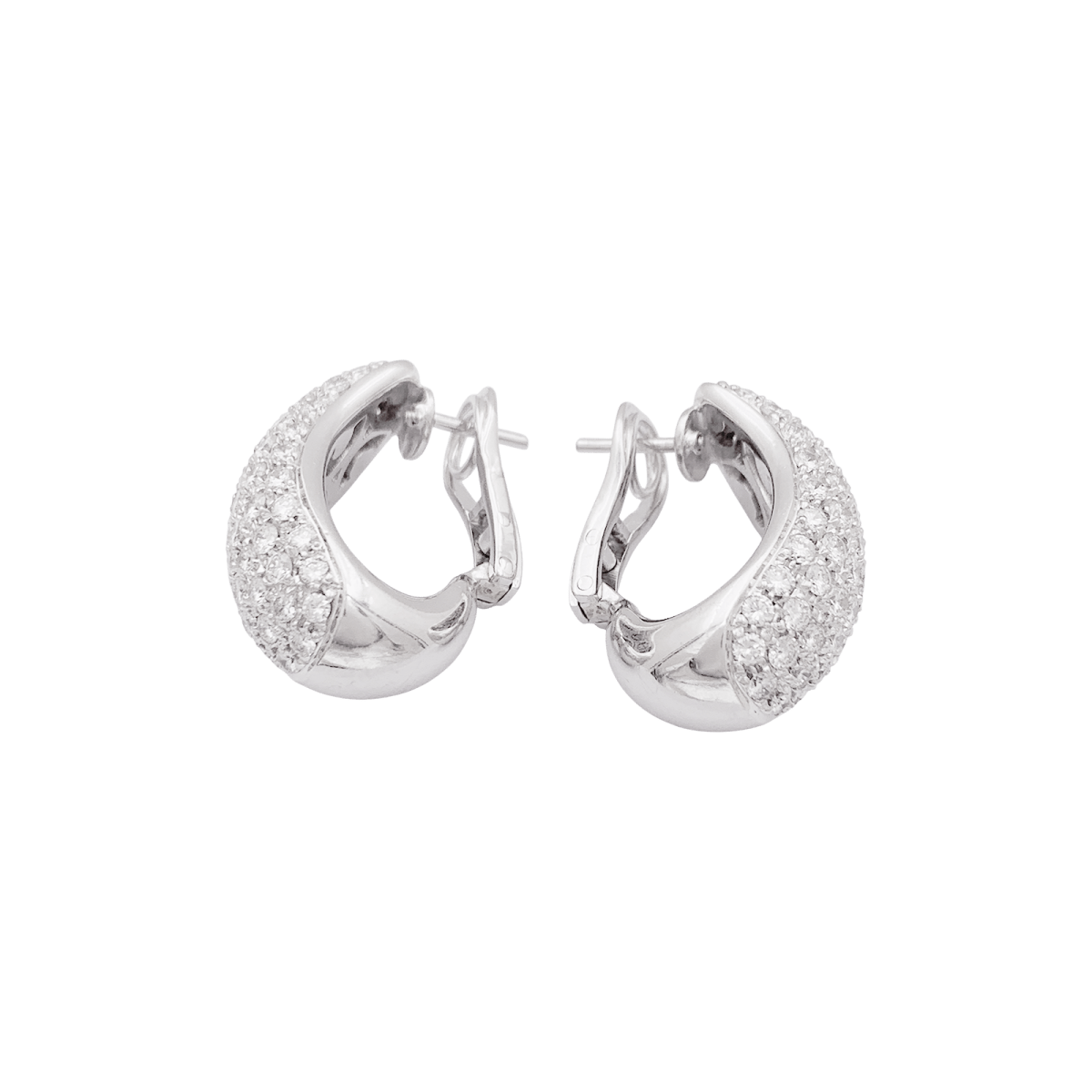 Boucles d'oreilles Chaumet, "Hommage à Venise", or blanc, diamants. - Maison Eloe
