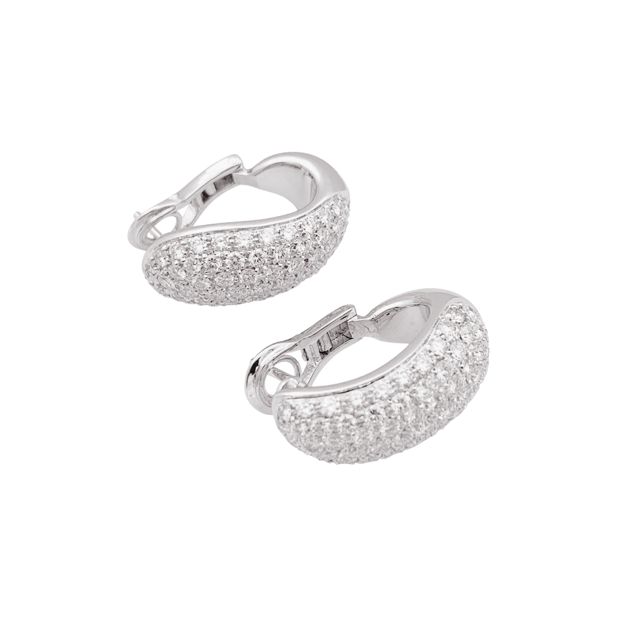 Boucles d'oreilles Chaumet, "Hommage à Venise", or blanc, diamants. - Maison Eloe