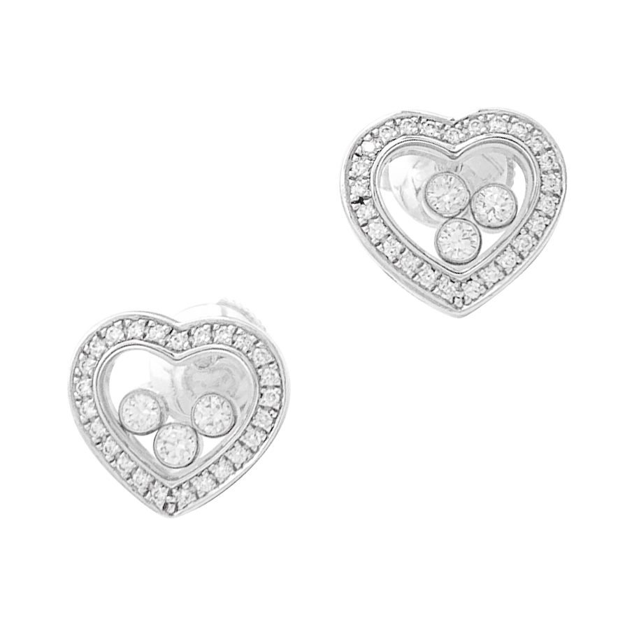 Chopard "Happy Diamonds" earrings in white gold and diamonds.