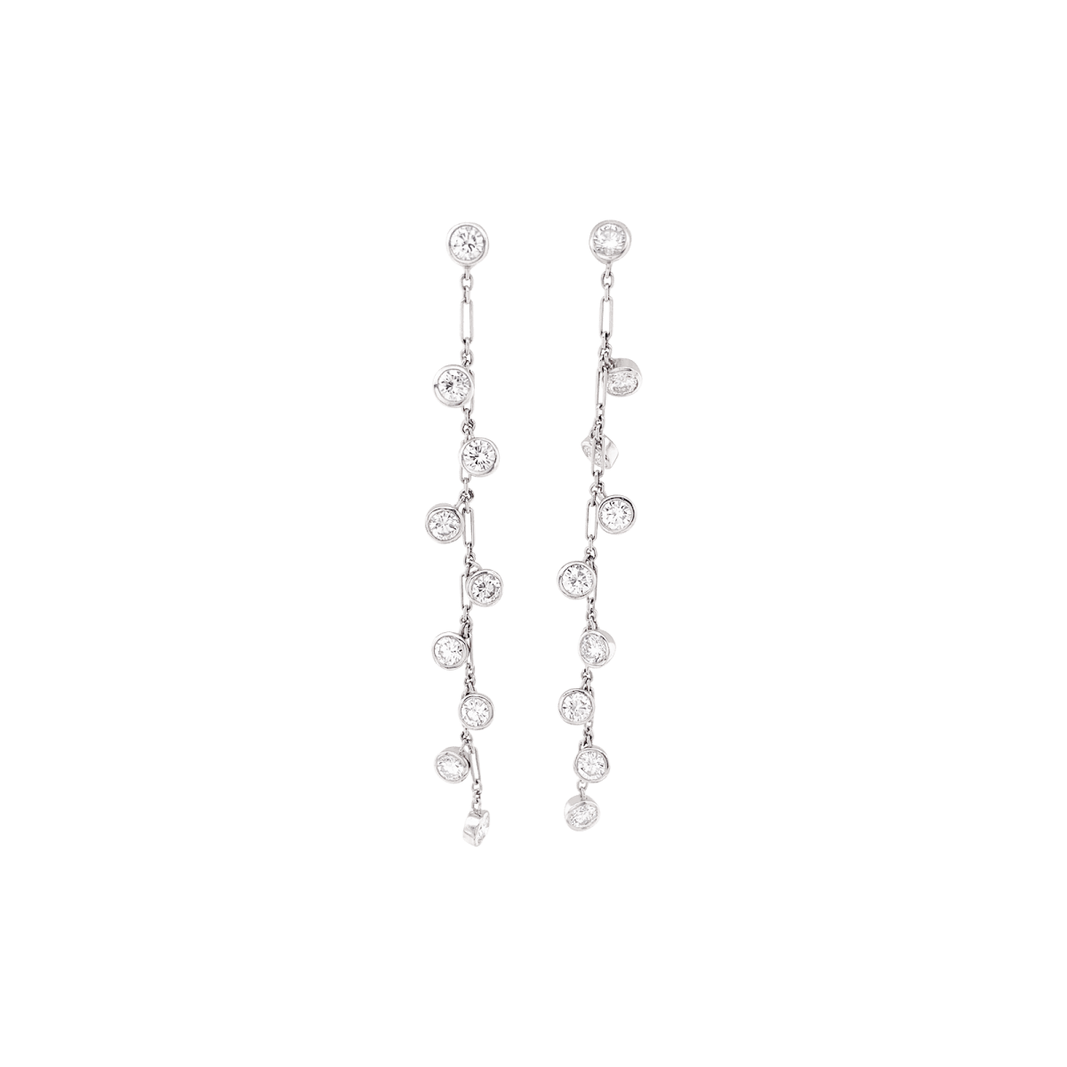 Boucles d'oreilles Dior "Baby diamants", or blanc et diamants. - Maison Eloe