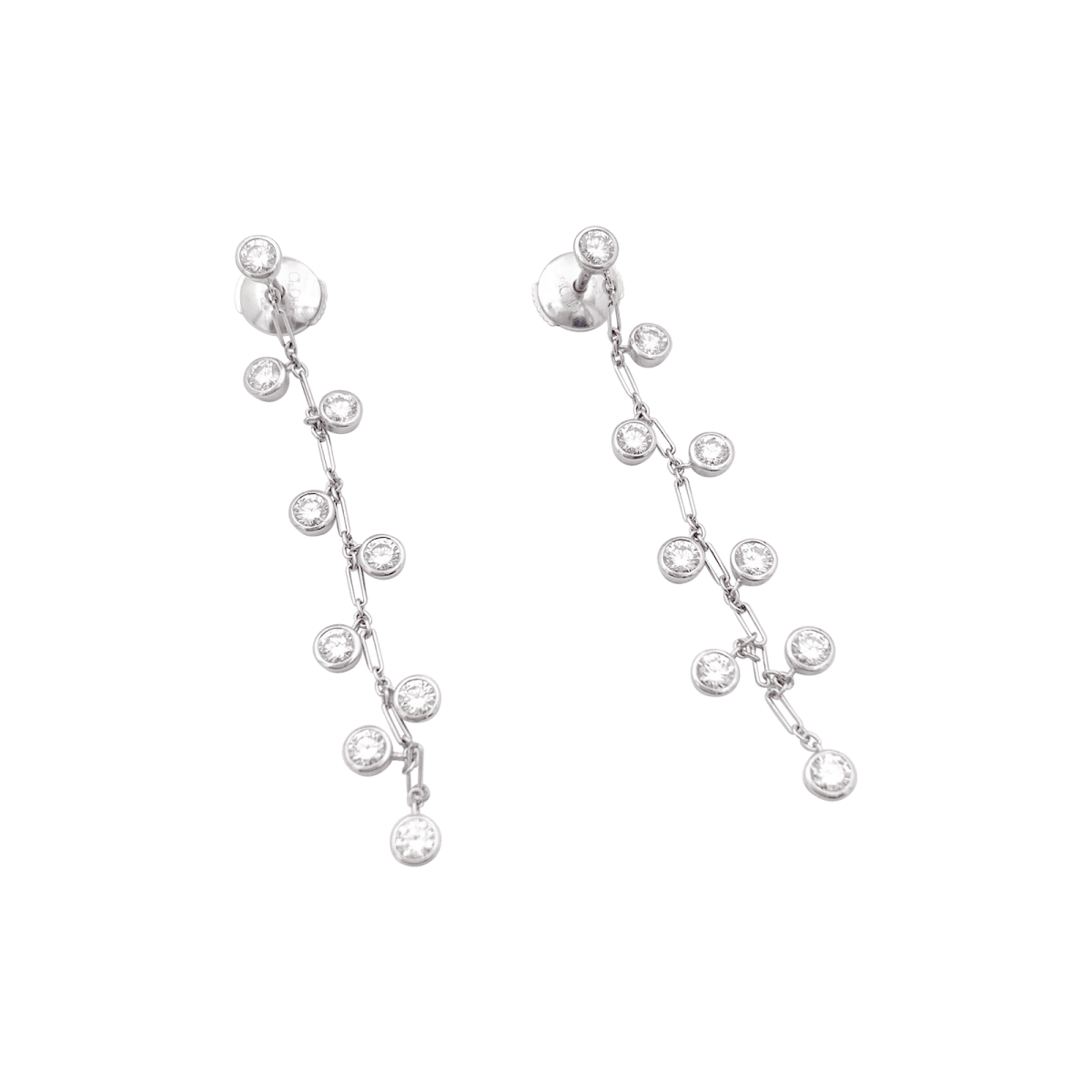 Boucles d'oreilles Dior "Baby diamants", or blanc et diamants. - Maison Eloe