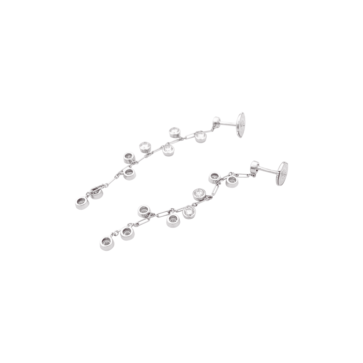 Boucles d'oreilles Dior "Baby diamants", or blanc et diamants. - Maison Eloe