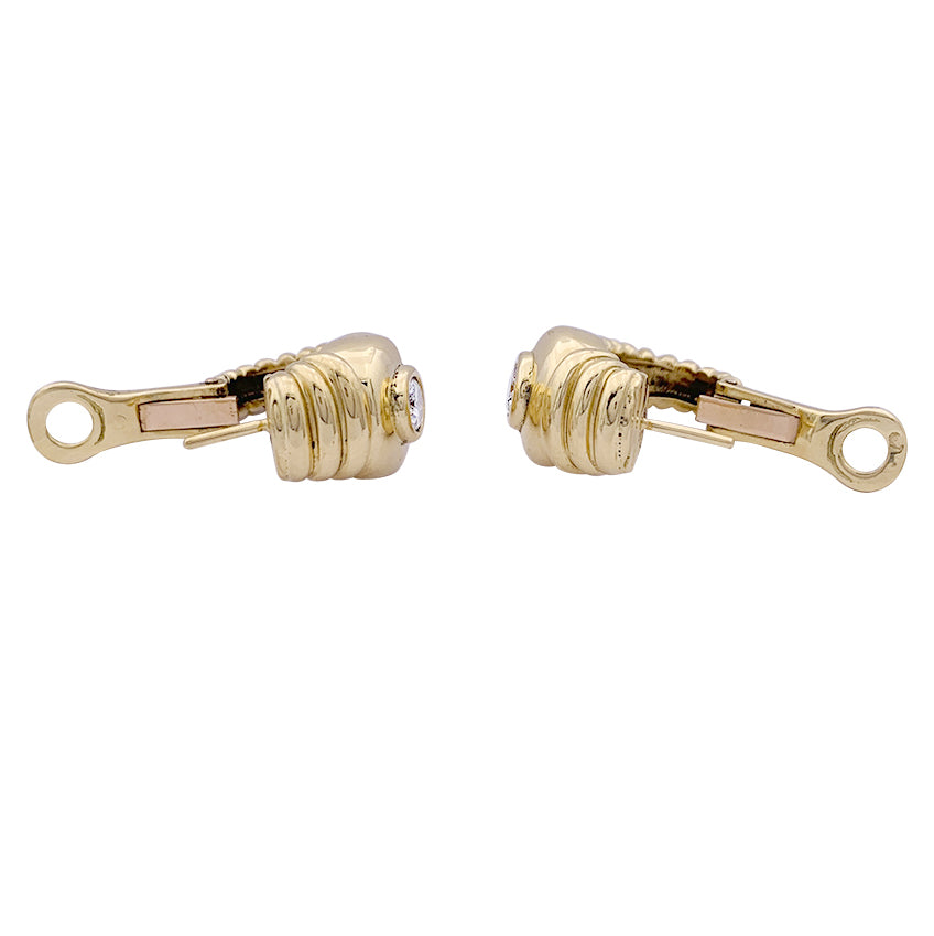 Fred earrings, yellow gold, diamonds.