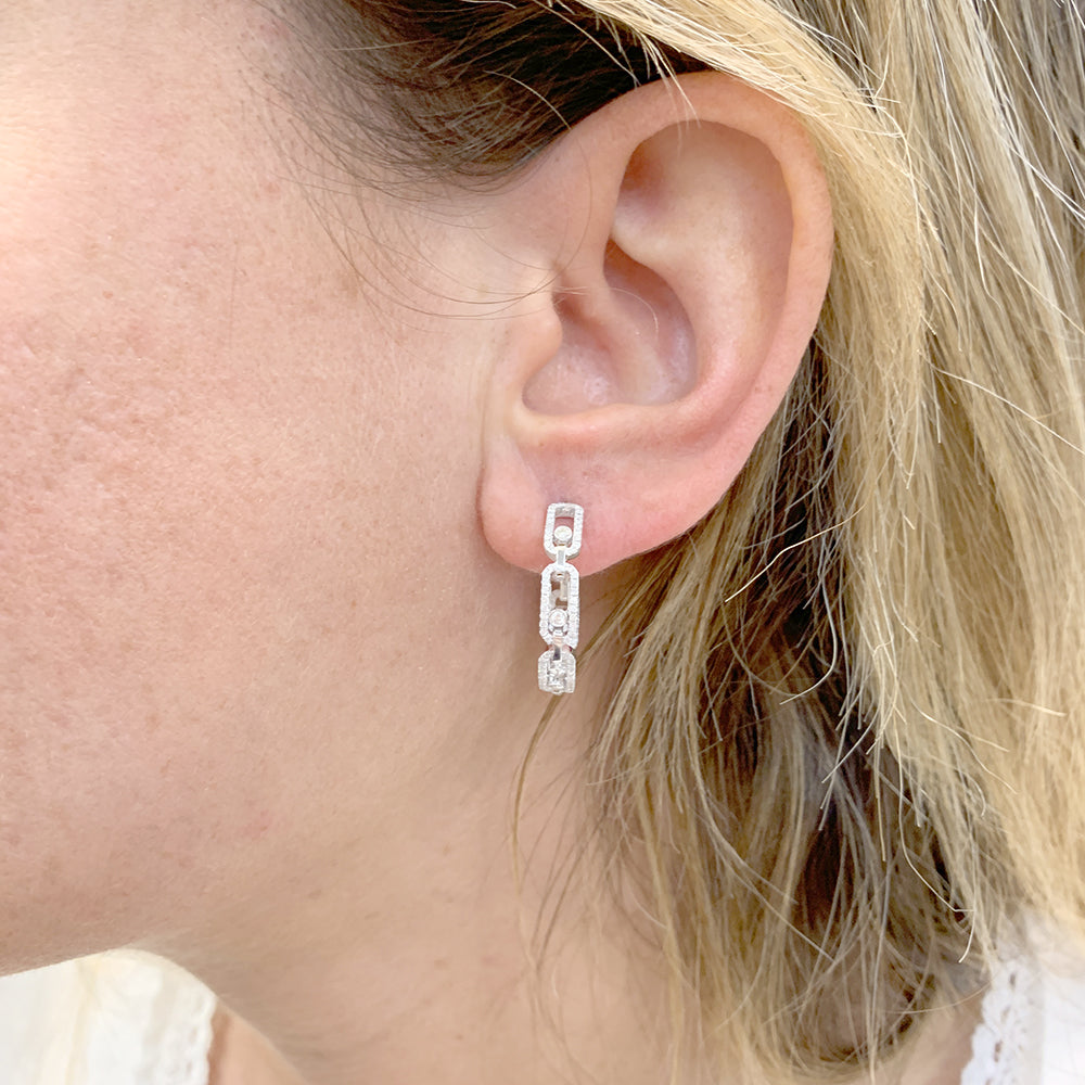 Messika "Move Link" earrings, white gold, diamonds.
