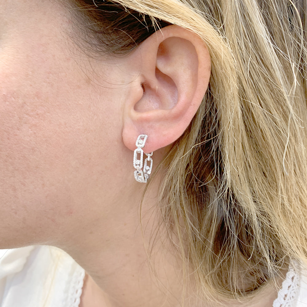 Messika "Move Link" earrings, white gold, diamonds.