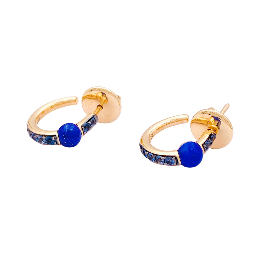 Pomellato earrings, "M'ama non M'ama", rose gold, colored stones.